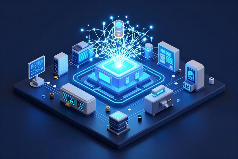 现代MES系统技术架构可视化示意图